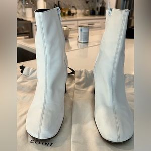 White calfskin boots